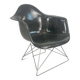 Eames Herman Miller 1950s LAR armchair in elephant grey on cats cradle black base