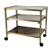 Vintage glass and brass side table