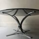 Table basse en métal chromé et verre fumé, 1970