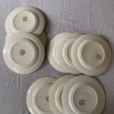 Flat plates iron earth hunting scene vieillard