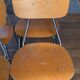Chaises vintage en bois et chrome