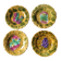 4 antique dessert plates in Sarreguemines majolica.