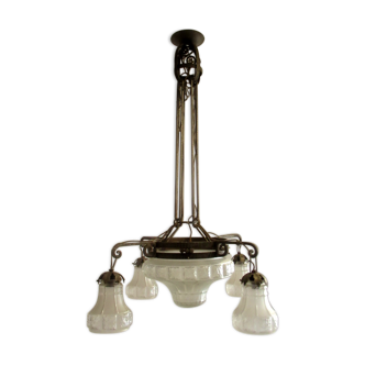 Lustre à monture fer art déco