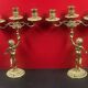Very Beautiful Pair of Candlestick Candelabra circa 1950 in bronze/brass 30 cm