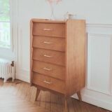 Renovated vintage chest of drawers, Scandinavian style, 1950s-60s.
