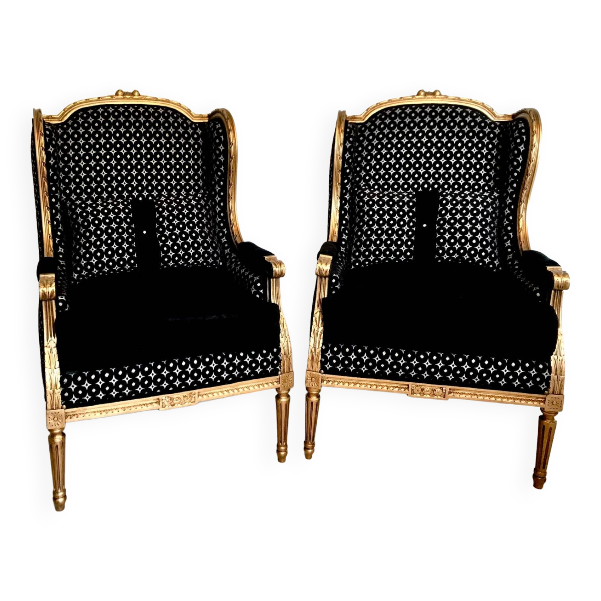 Fully restored old shepherdess armchairs