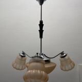 Pink Glass Art Deco Chandelier 1950’s