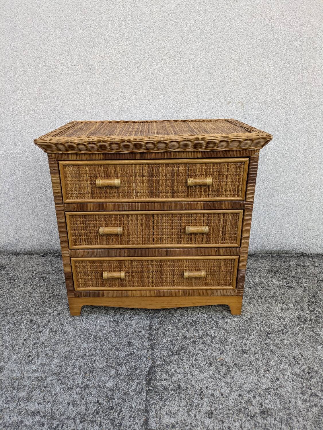 Rattan and wicker chest of drawers