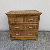 Rattan and wicker chest of drawers