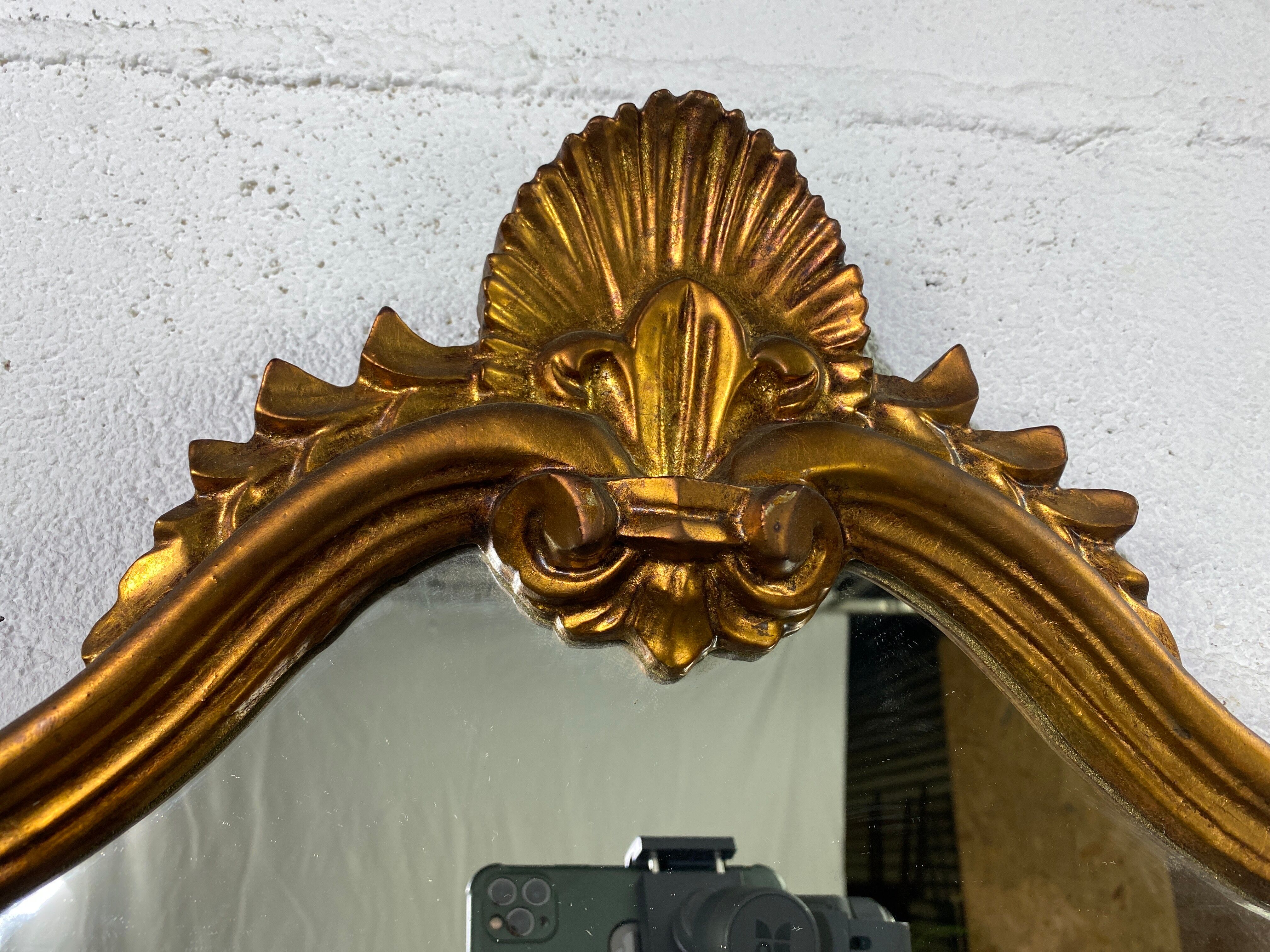 Golden mirror shell Louis XV