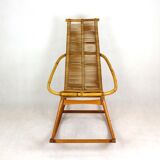 Mid-century rattan rocking chair, 1960s
