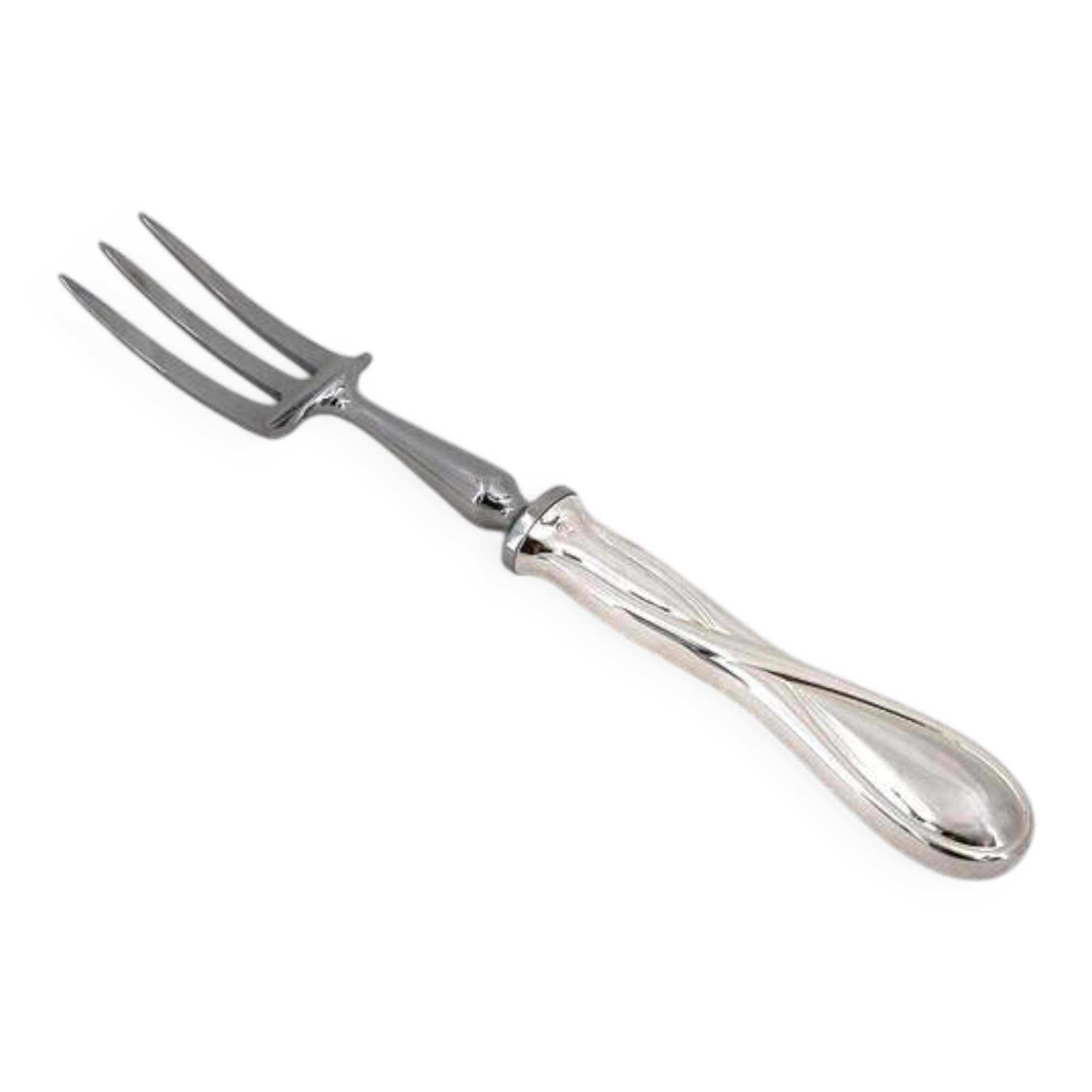 Christofle Galea serving fork, stew, carving silver-plated metal, perfect condition.