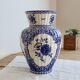 Vintage faience large vase - Blue and white Delft style - Floral decoration