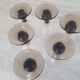 Champagne flutes with smoked brown glass feet
