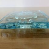 Ashtray signed Schneider France in blue crystal