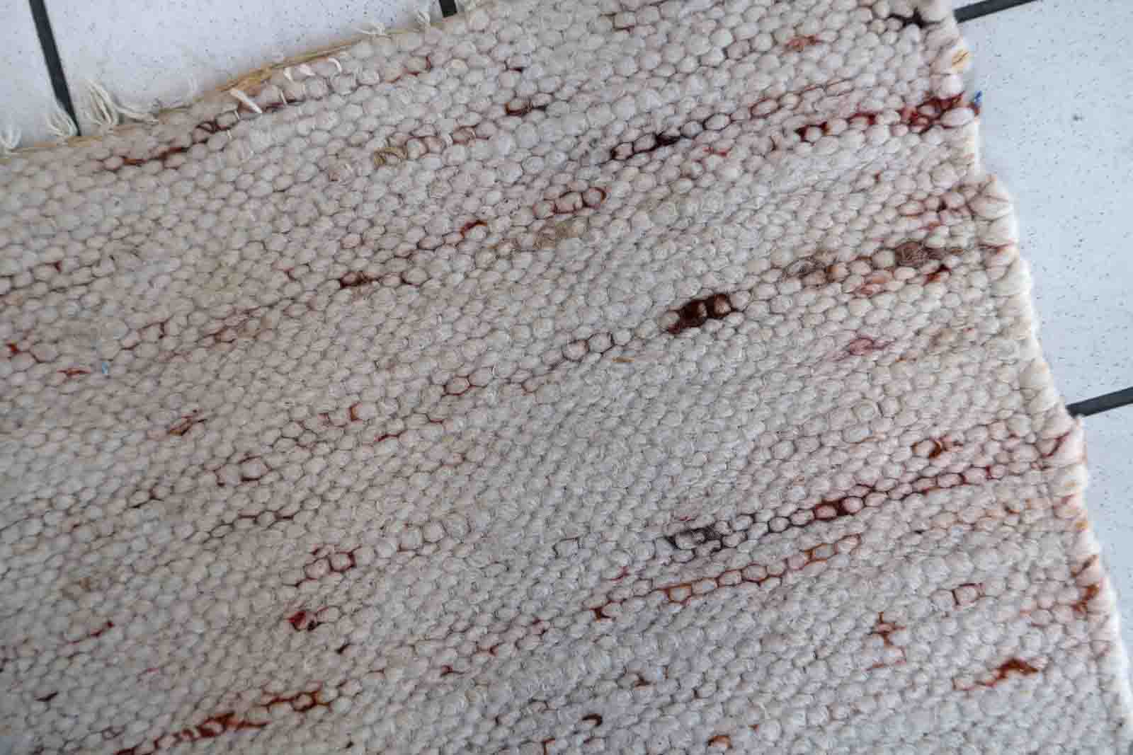 Vintage indian kilim handmade carpet 54cm x 118cm, 1970s