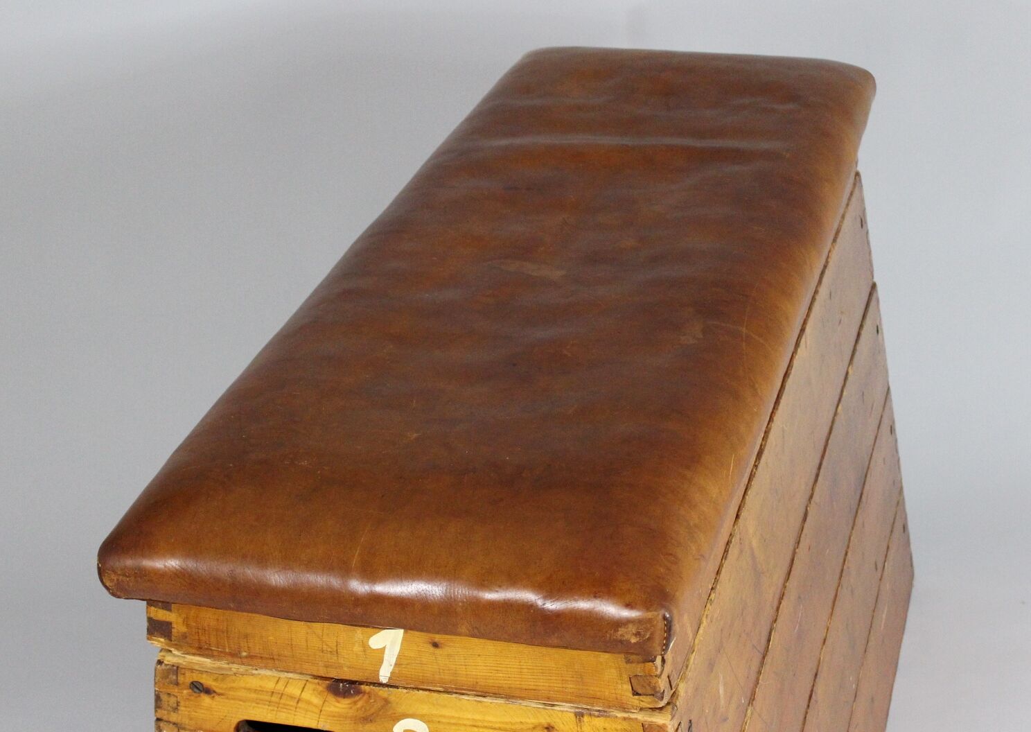 Leather gym box, bench 1930s