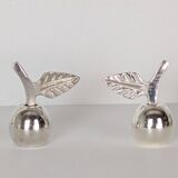 12 silver metal place markers