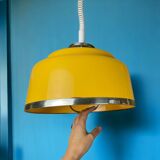 Lampe de cuisine rétractable en métal jaune moderne du milieu du siècle
