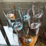 Series of 6 vintage glasses from the 70s
