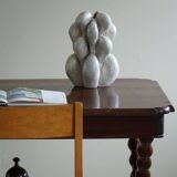 French sculptural desk in stained pine, early 20th century, Baroque style.