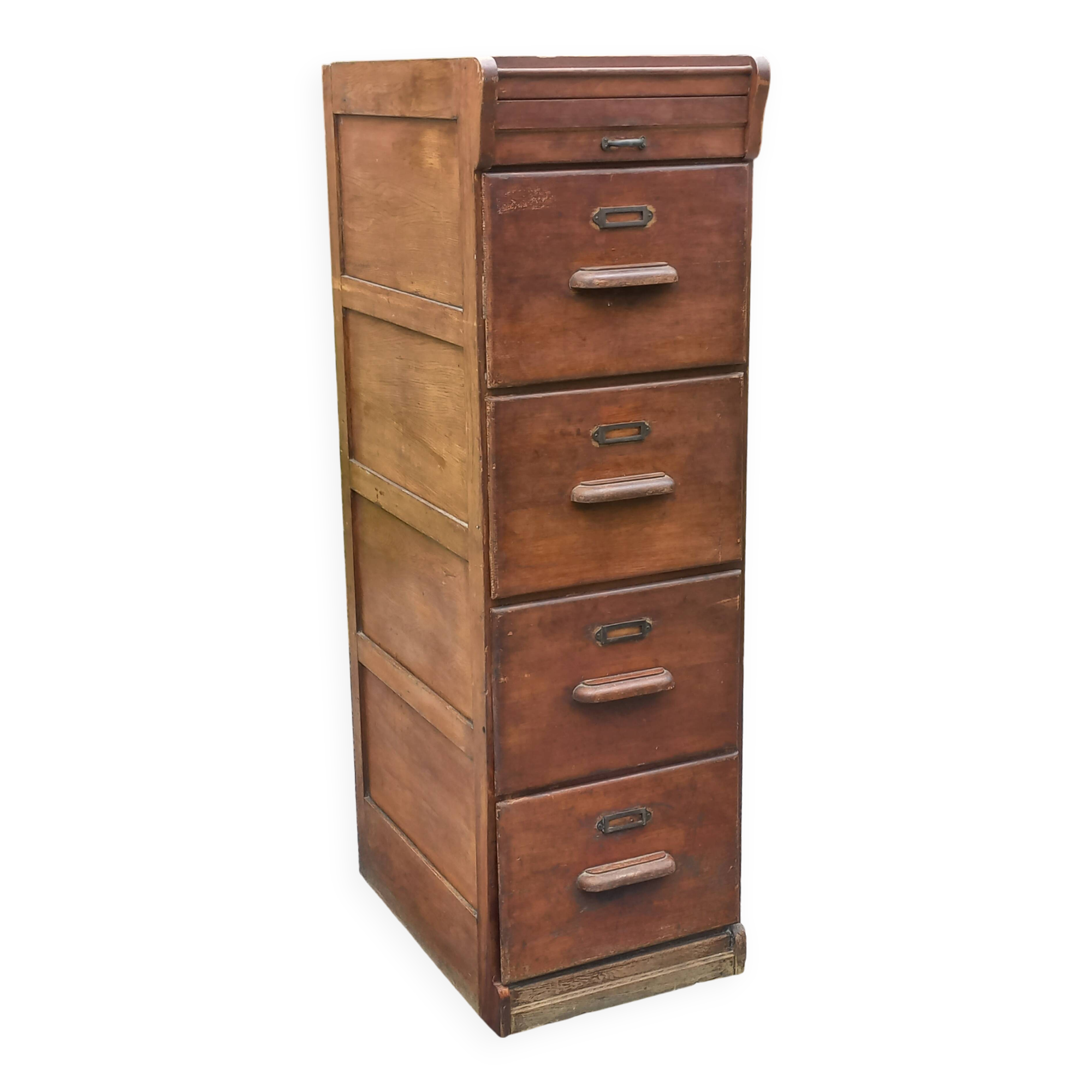 Oak craft cabinet with 5 drawers from the 1930s/1950s