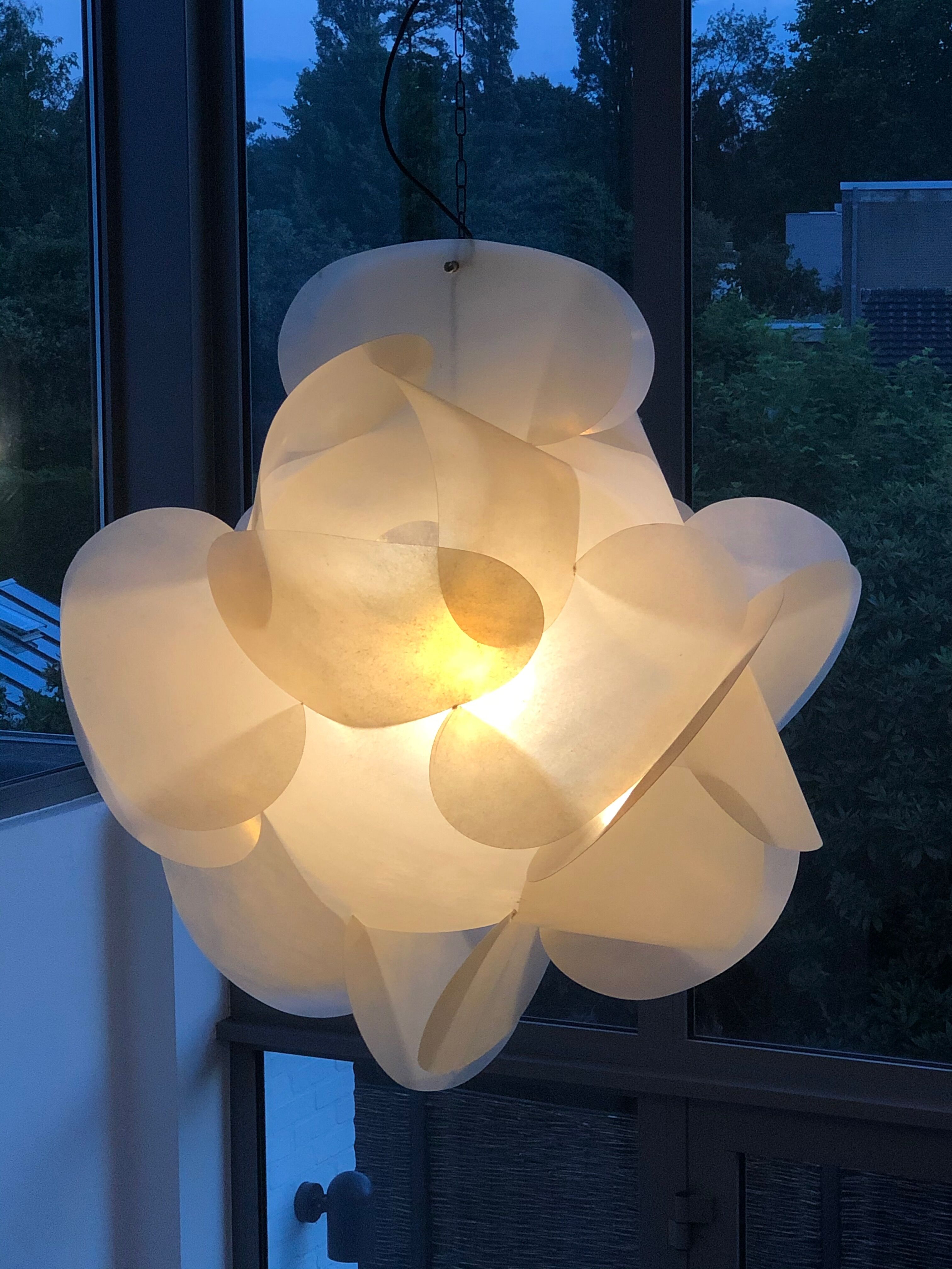 Enrico Botta Fiberglass Ceiling Lamp for Sundown, 1968