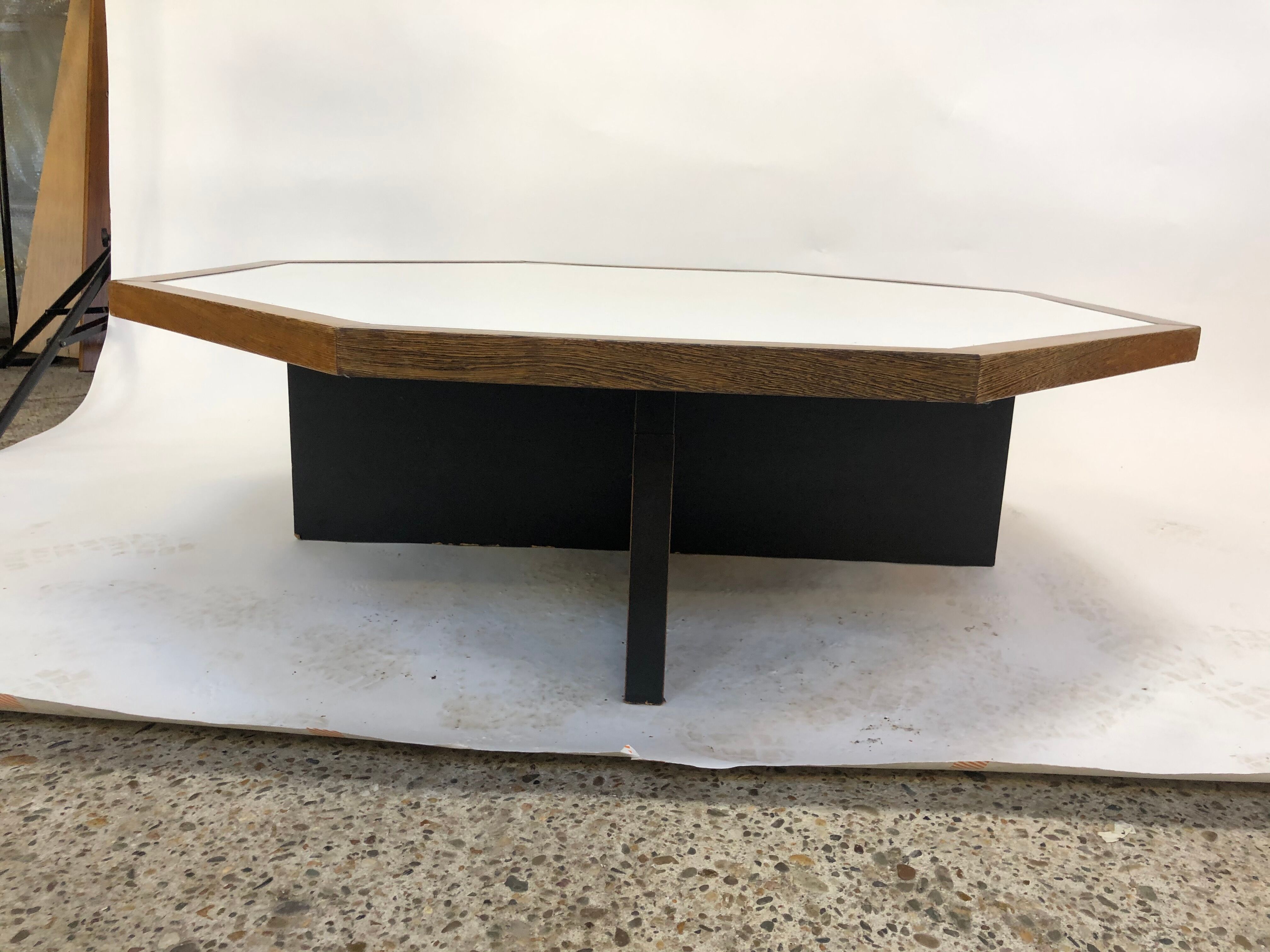 Vintage coffee table wenge hexagon 1960