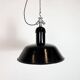 Black Enamel Industrial Pendant Lamp from AEG, 1930s