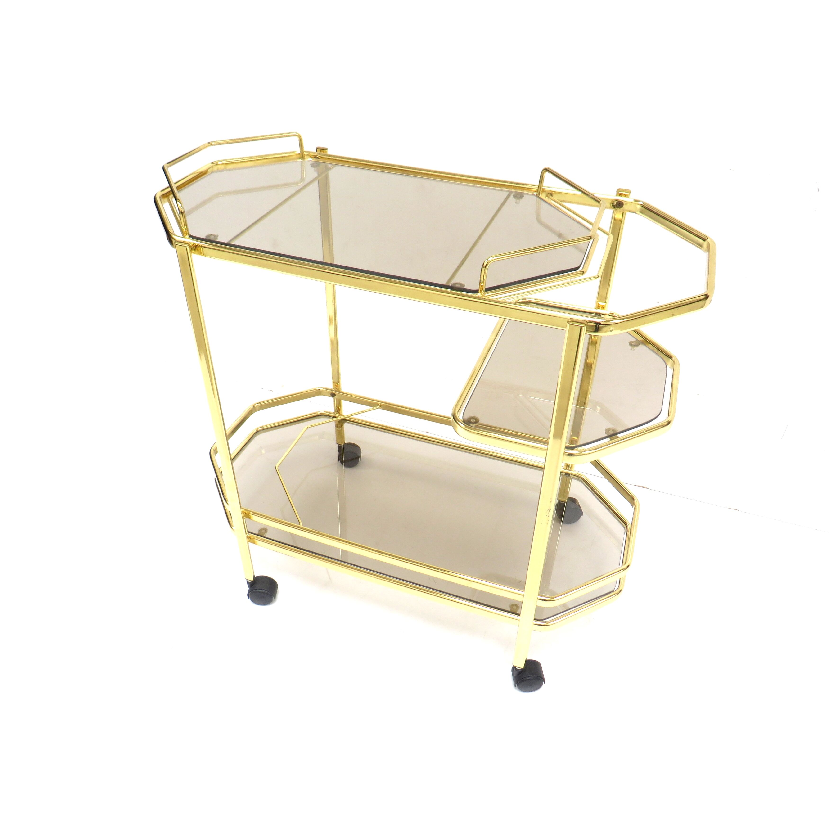 Vintage bar cart / side table hollywood regency style