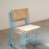 Hand-woven iron chairs from the 70s/80s, set of 4