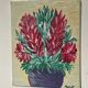 Tableau peinture bouquet de fleurs huile sur toile 