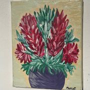 Tableau peinture bouquet de fleurs huile sur toile 