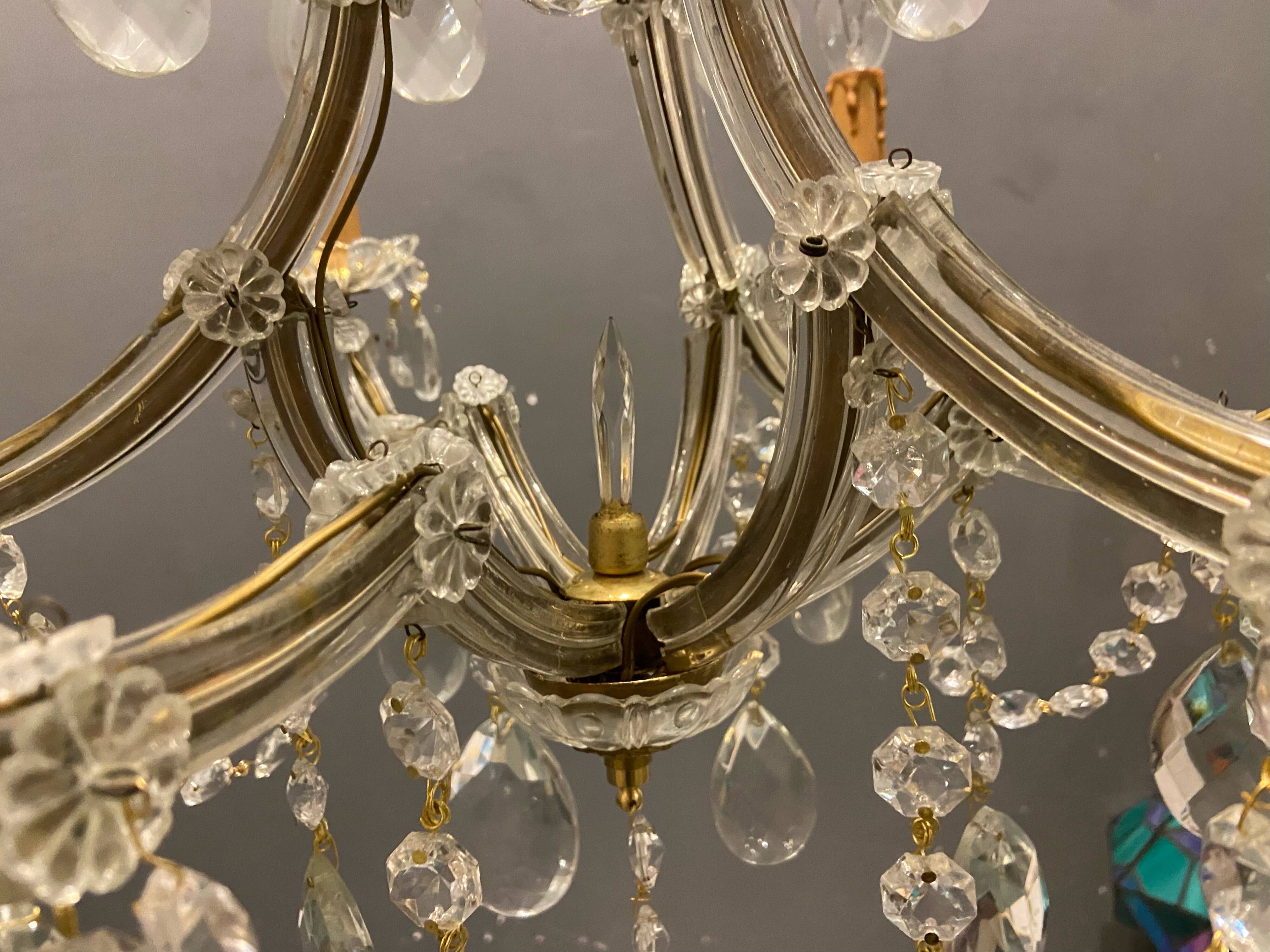 Lustre vintage en cristal 1950