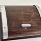 Vintage 1960 cigarette holder, wooden and gold metal dispenser - 16 x 13 cm