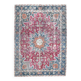 1970s Vintage Persian Handmade Wool Cotton Light Red Area Rug 249x342