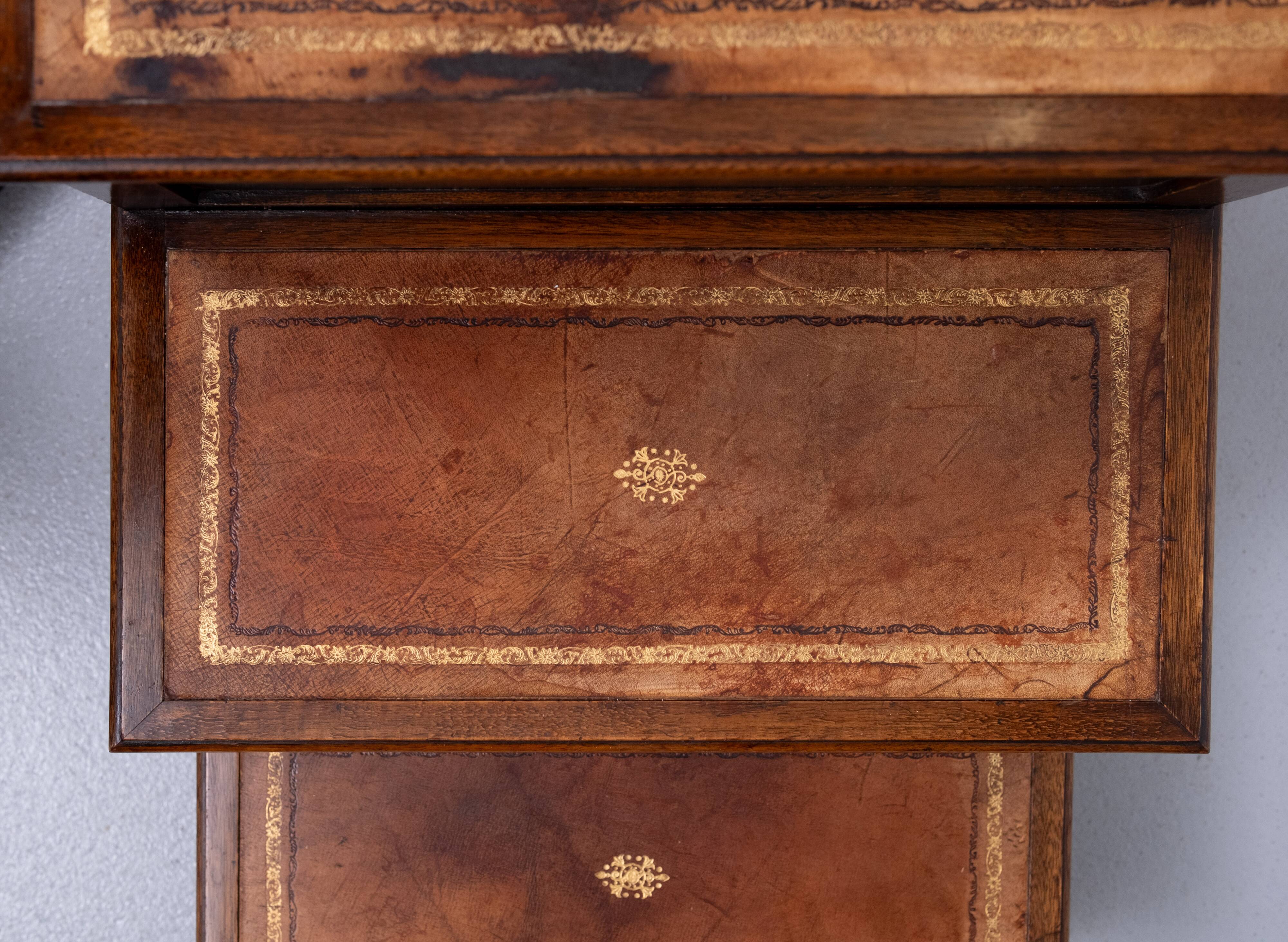 Superb pair Mahogany and Leather library steps England