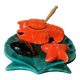 Vallauris vintage Barbotine condiment set