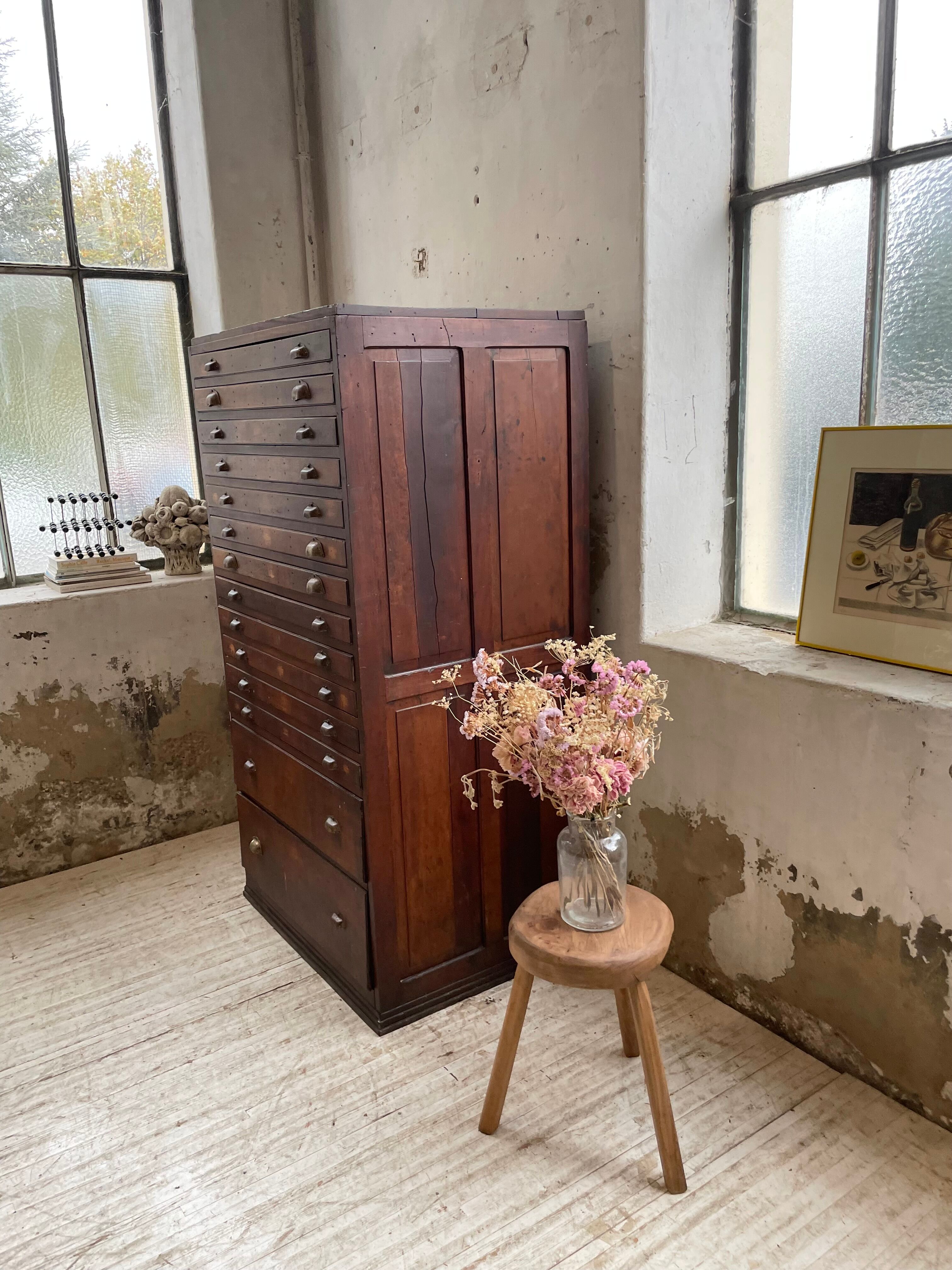 Workshop furniture printing with drawers XL oak
