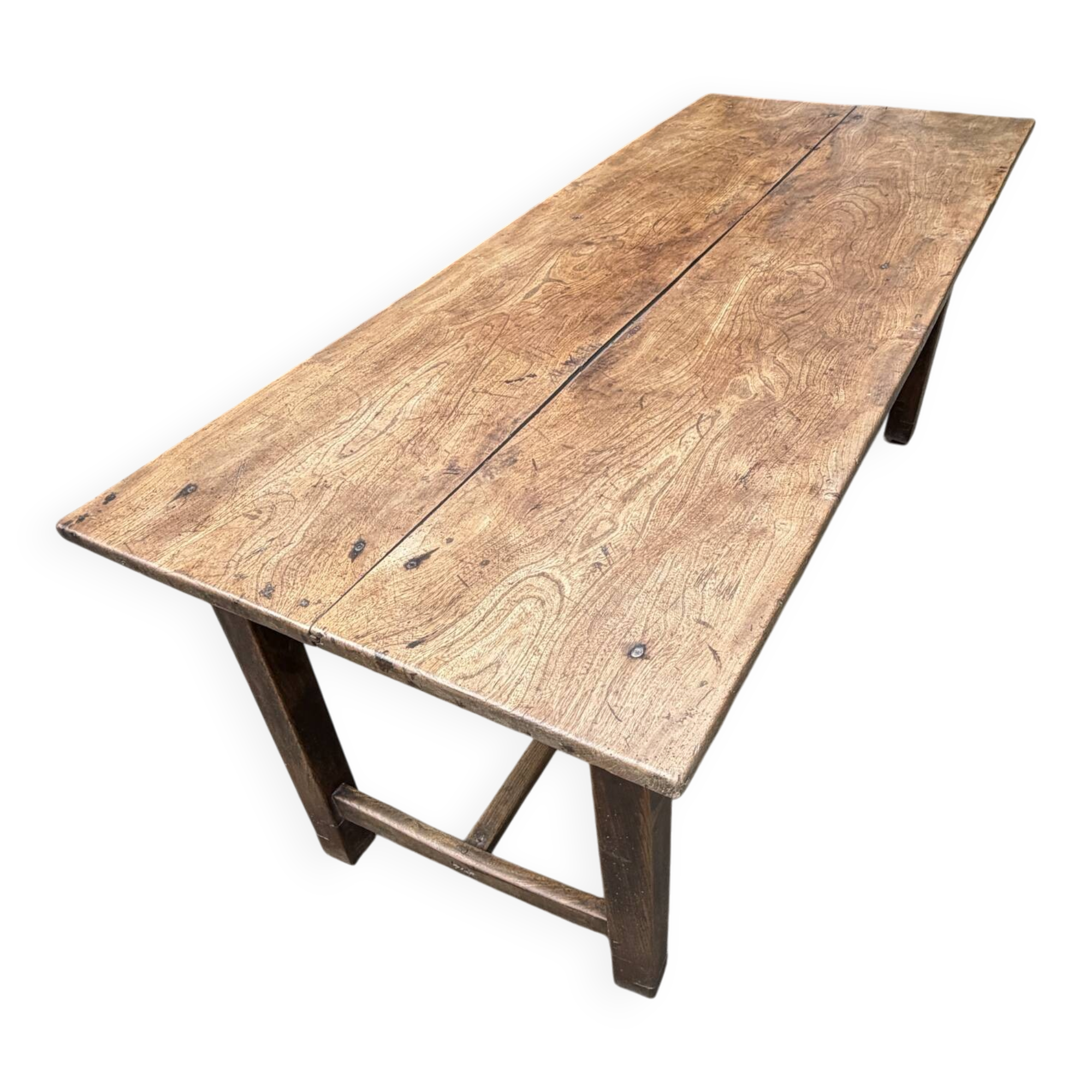 Ancienne table de ferme normande en bois massif – XIXe / début XXe siè