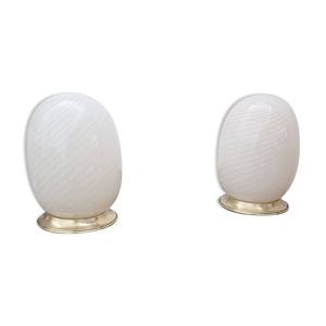paire de lampes verre - 1970s