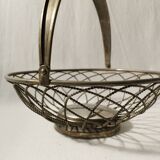 Vintage silver metal fruit basket