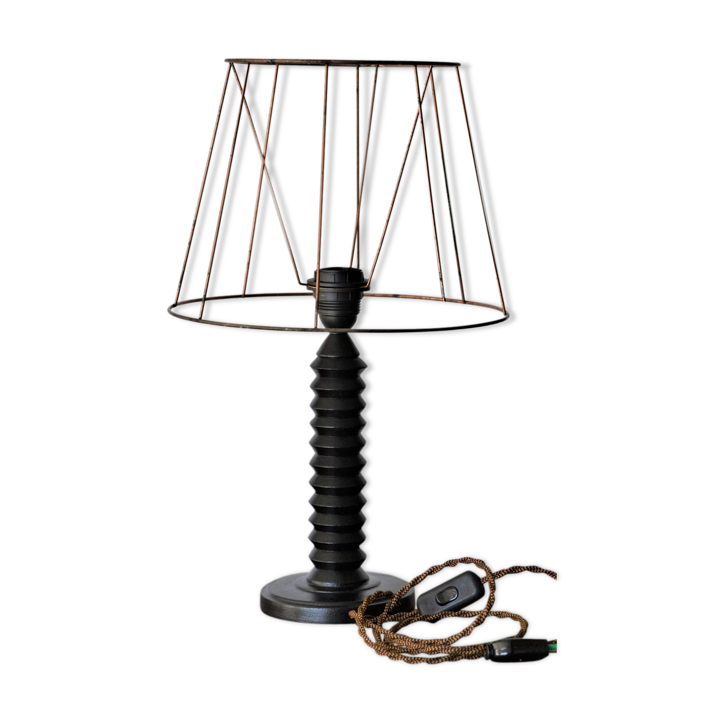 Turned wooden lamp foot