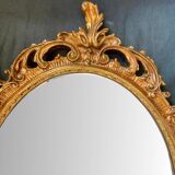 Beautiful Baroque Style Oval Decorative Mirror - Gilded with gold leaf with a Beautiful Patina