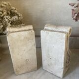 Pair of vintage patinated plaster bookends