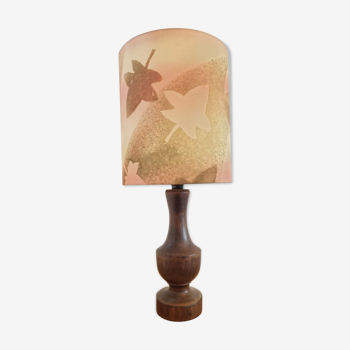 Vintage wood and silk lamp