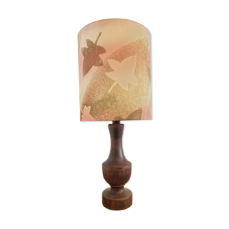 Vintage wood and silk lamp