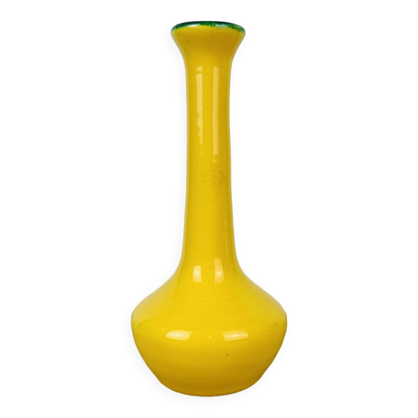 Vase soliflore Les Grottes Dieulefit céramique jaune — Beyit