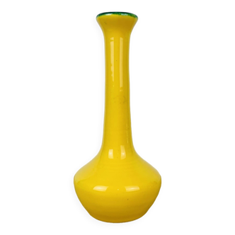 Vase soliflore Les Grottes Dieulefit céramique jaune