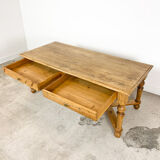 Antique pine and oak writing desk table